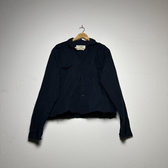 Y2K DKNY Jeans Button Up Dress Shirt Men XL Punk Band Retro Distress Black 2000s - Picture 9 of 15